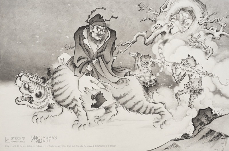 Zhong Kui Mount and Sword Bearers