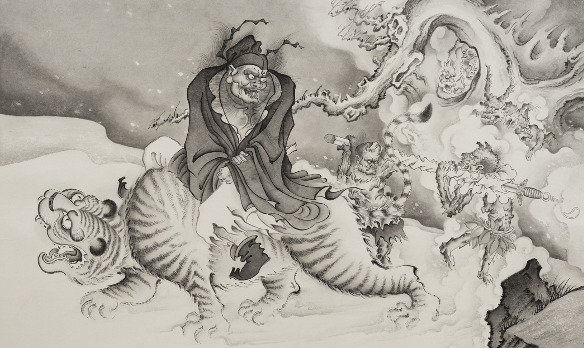 Zhong Kui Mount and Sword Bearers